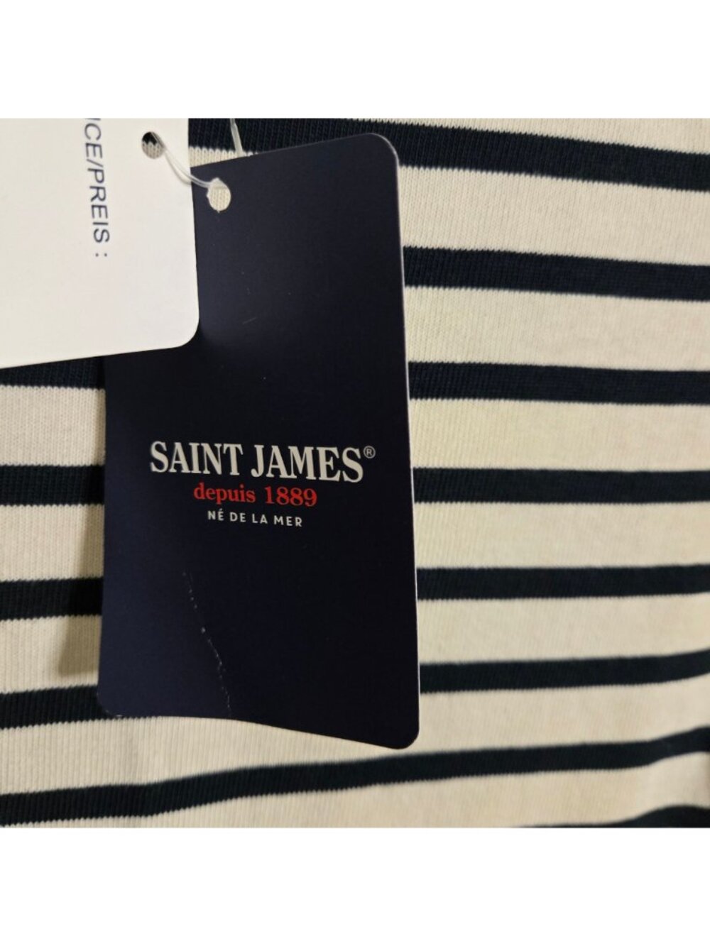 Saint James NWT Vaujany Kid Beton Shirt Striped Heart Patch Sleeve Size 12y - Picture 7 of 11